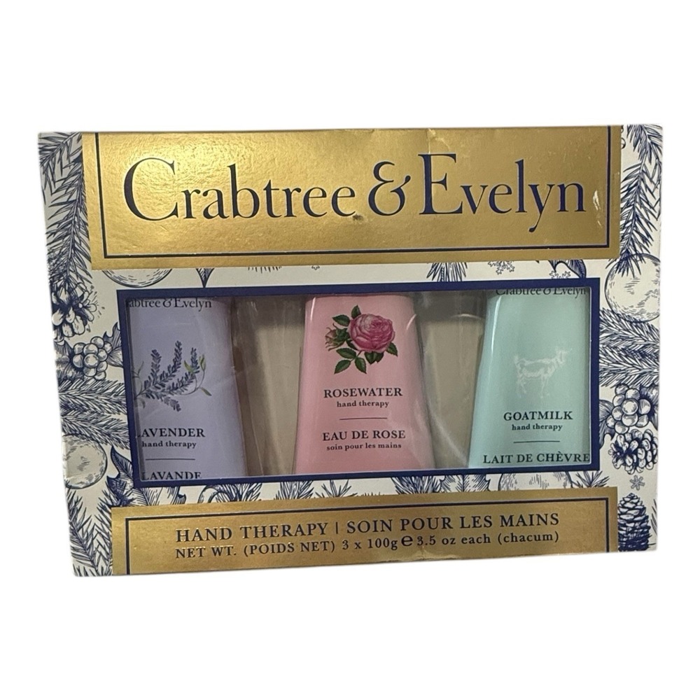 Crabtree And Evelyn Hand Therapy NEW Pack Of 3 Goatmilk Rosewater Lavender